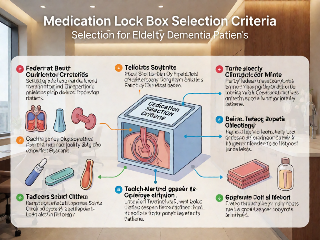 Senior health guide about Medication Lock Box - medical illustration
