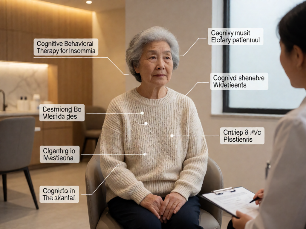 Senior health guide about Cognitive Behavioral Therapy - medical illustration