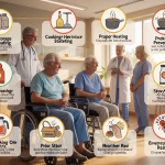 Senior health guide about Cooking Oil Fire - medical illustration