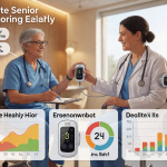 Senior health guide about Wearable Health Monitors - medical illustration
