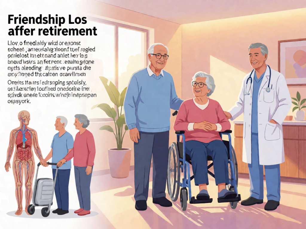 Senior health guide about Navigating Friendship Loss - medical illustration