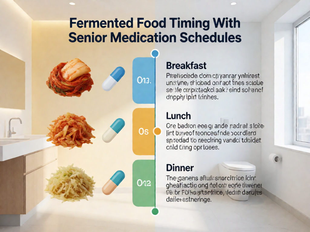 Senior health guide about Fermented Food Timing - medical illustration