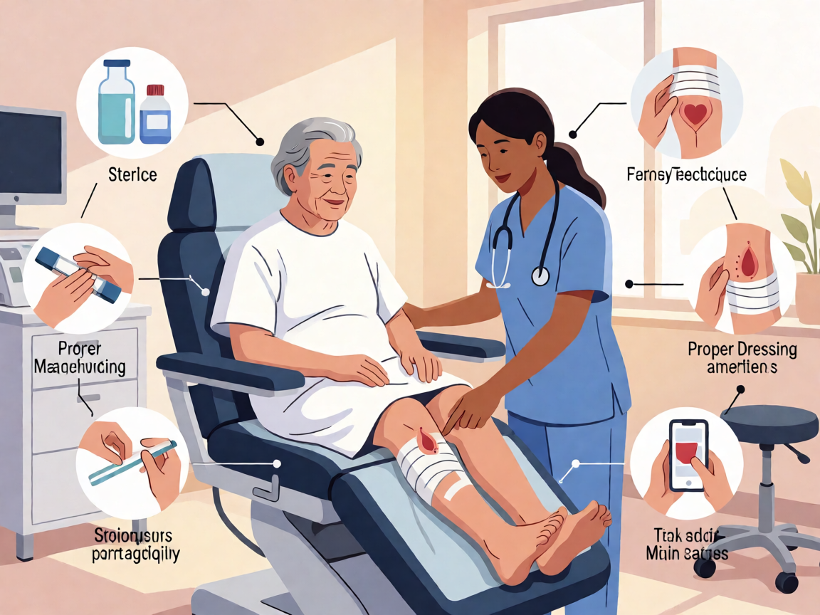 Senior health guide about Wound Care Fundamentals - medical illustration
