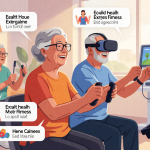 Senior health guide about Exergaming Fitness Programs - medical illustration