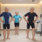Senior health guide about Swimming Strokes Suitable - medical illustration