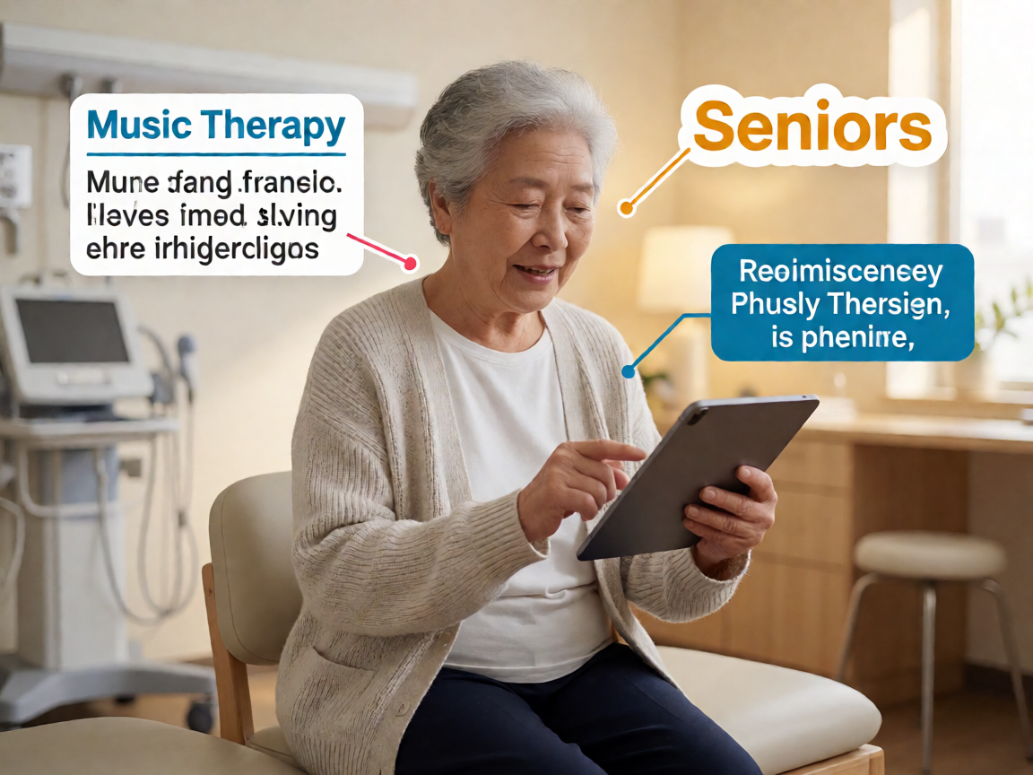 Senior health guide about Music Combined With - medical illustration