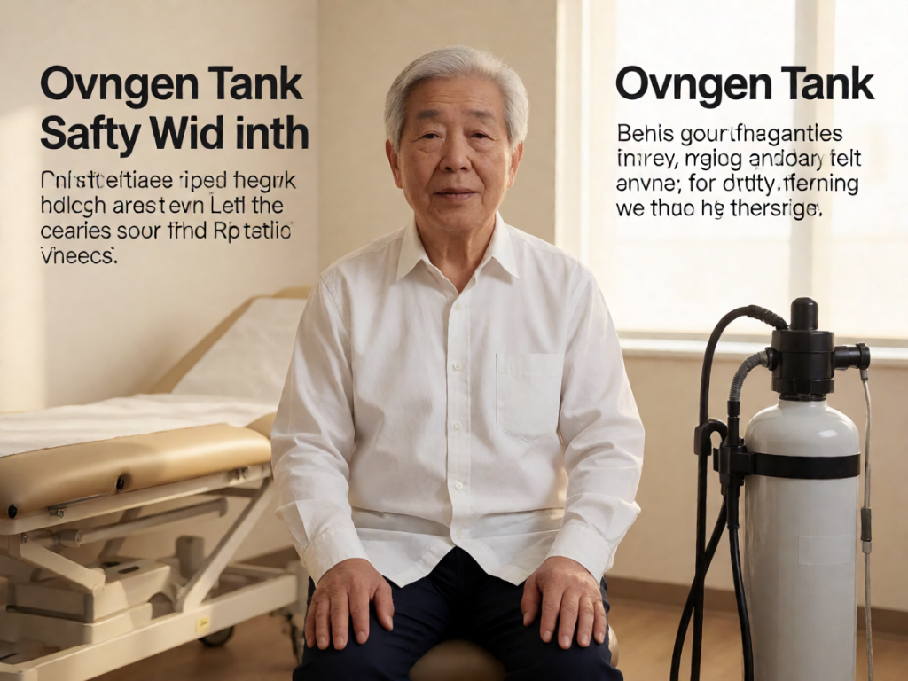 Senior health guide about Oxygen Tank Safety - medical illustration