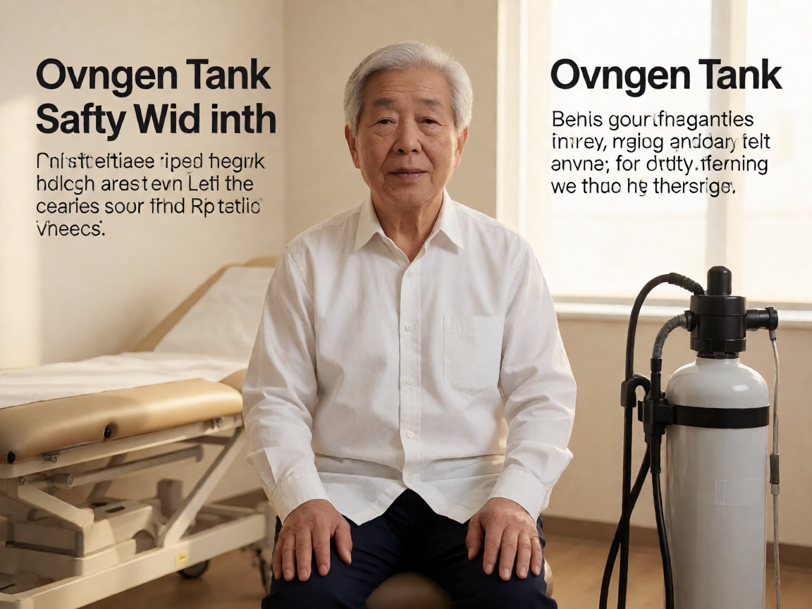 Senior health guide about Oxygen Tank Safety - medical illustration