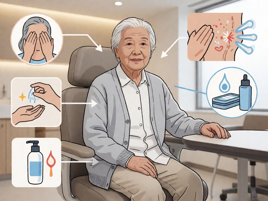Senior health guide about Managing Chronic Itch - medical illustration
