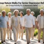 Senior health guide about Group Nature Walks - medical illustration