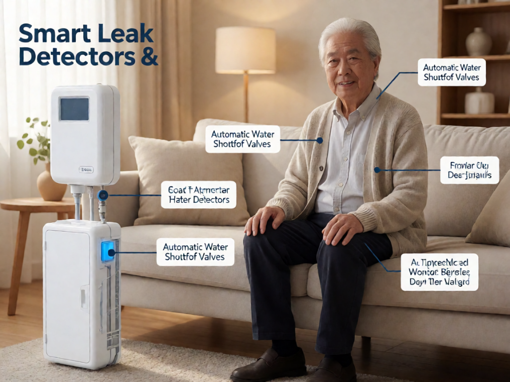 Senior health guide about Smart Leak Detectors - medical illustration