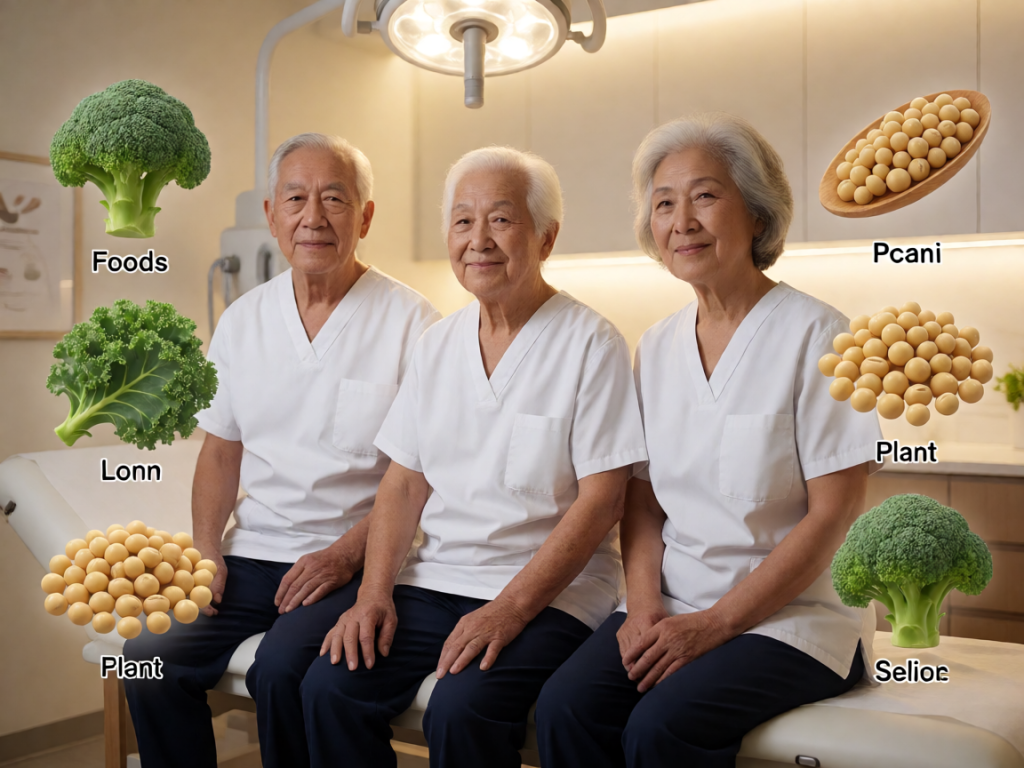 Senior health guide about Calcium-Rich Plant Foods - medical illustration