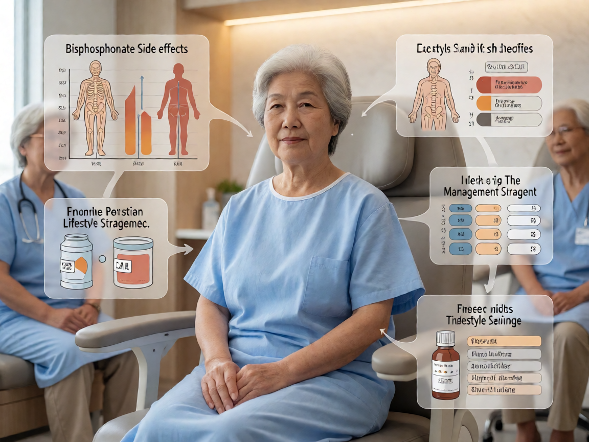 Senior health guide about Bisphosphonate Side Effects - medical illustration