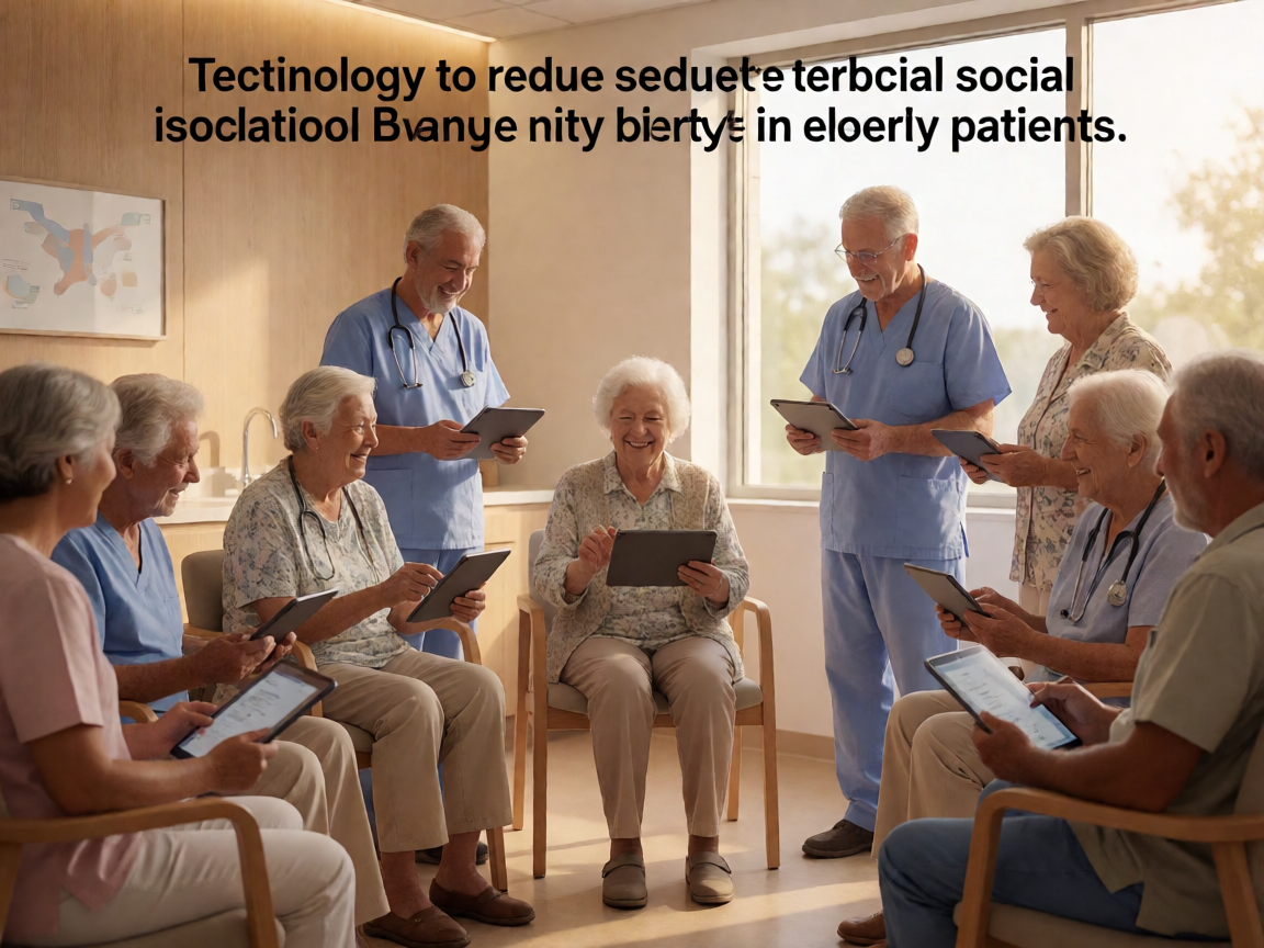 Senior health guide about Leveraging Technology To - medical illustration