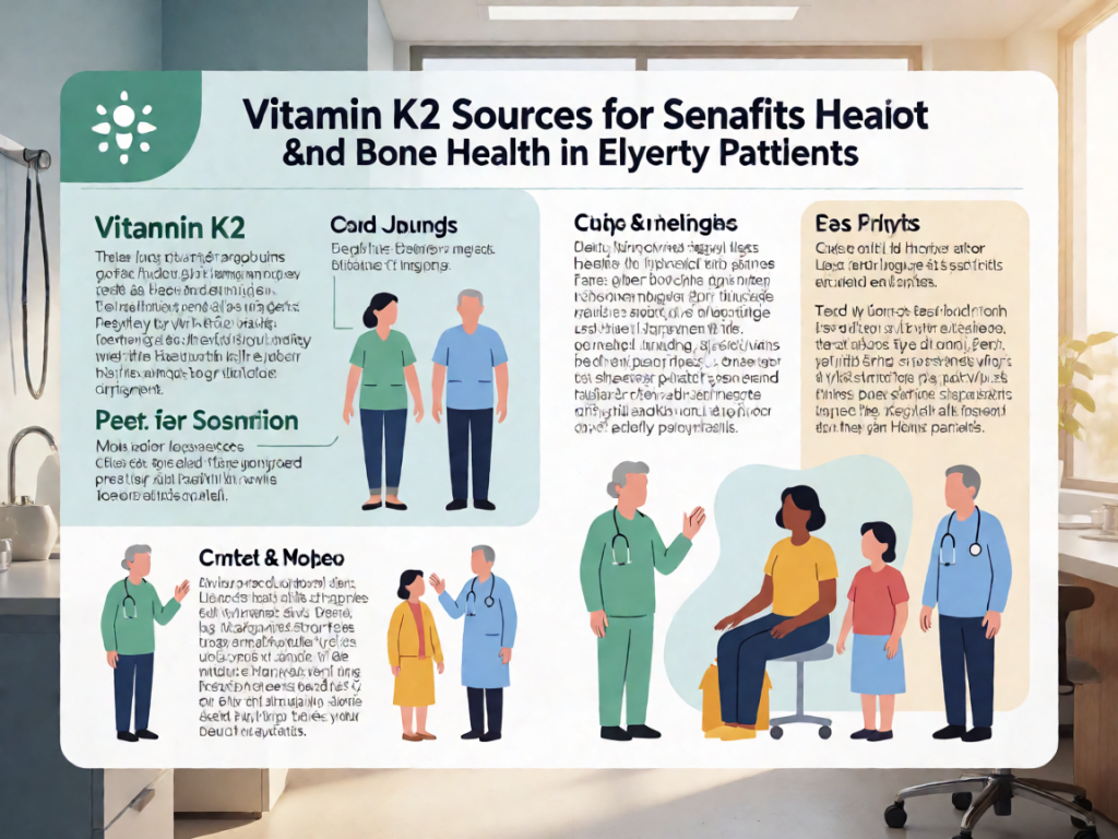 Senior health guide about Vitamin K2 Sources - medical illustration