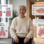Senior health guide about Thyroid Medicine Timing - medical illustration