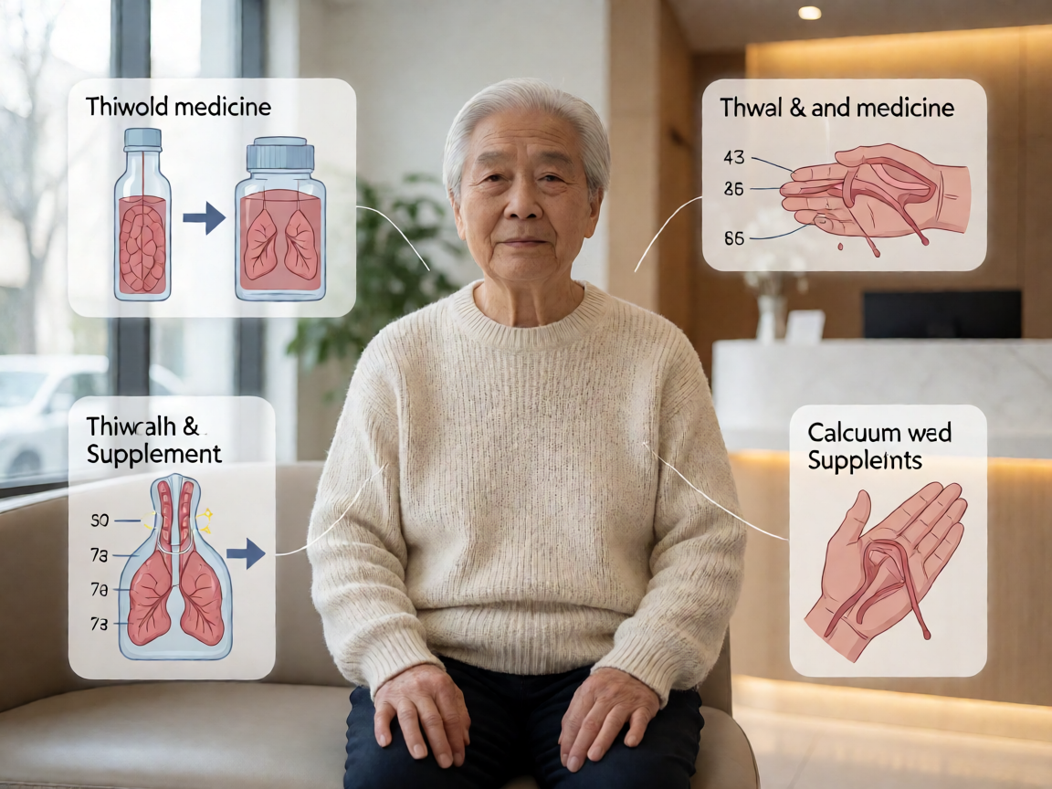 Senior health guide about Thyroid Medicine Timing - medical illustration