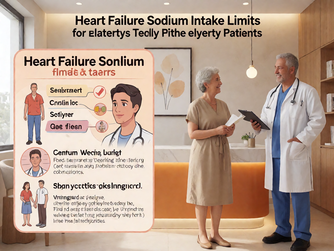 Senior health guide about Heart Failure Sodium - medical illustration