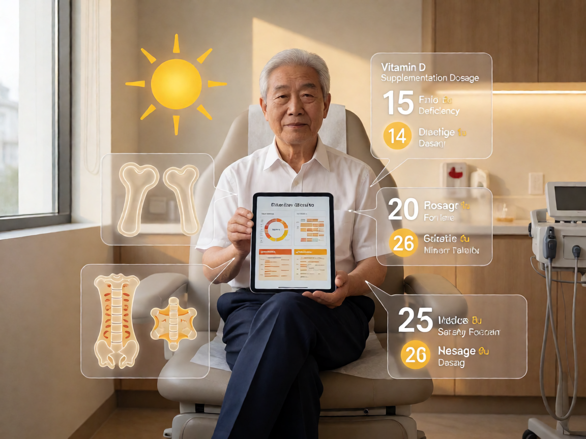 Senior health guide about Vitamin D Supplementation - medical illustration