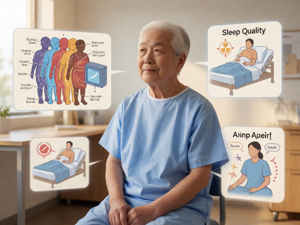 Senior health guide about Sleep Quality and - medical illustration