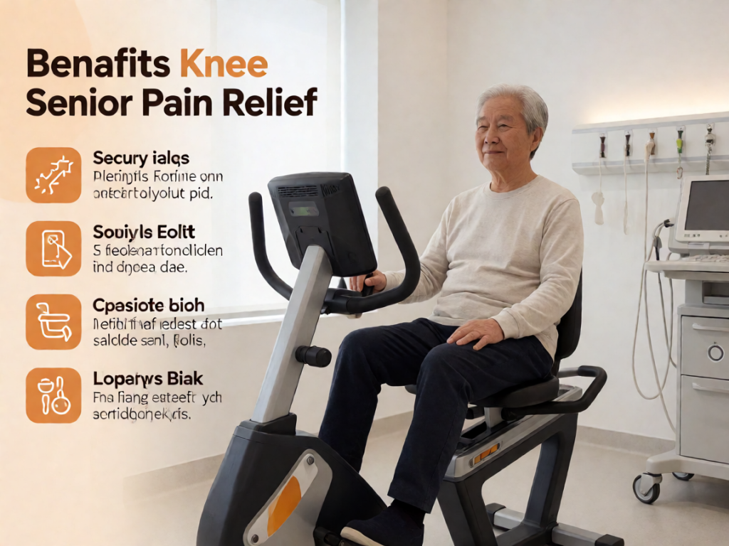 Senior health guide about Recumbent Bike Benefits - medical illustration