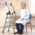 Senior health guide about Safe Ladder Selection - medical illustration