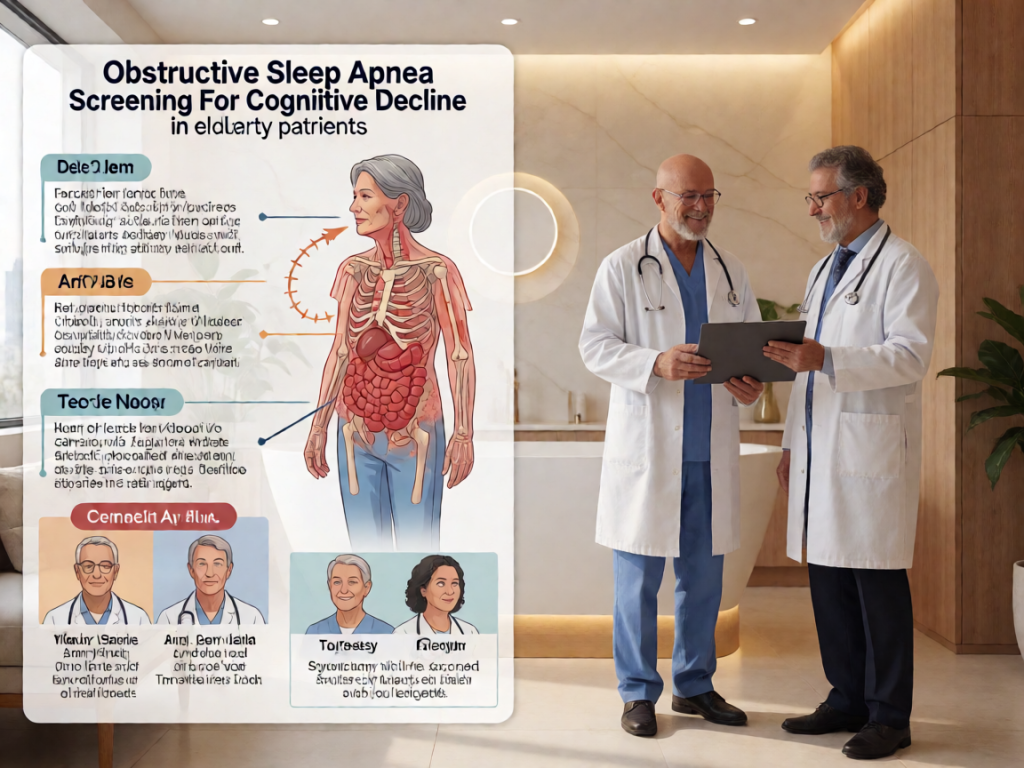 Senior health guide about Obstructive Sleep Apnea - medical illustration