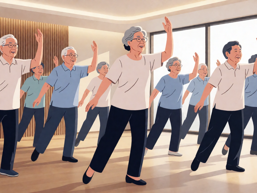 Senior health guide about Dance Interventions For - medical illustration