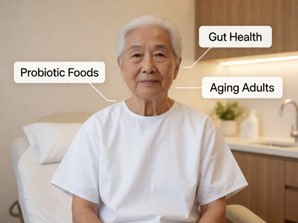 Senior health guide about Probiotic Foods For - medical illustration