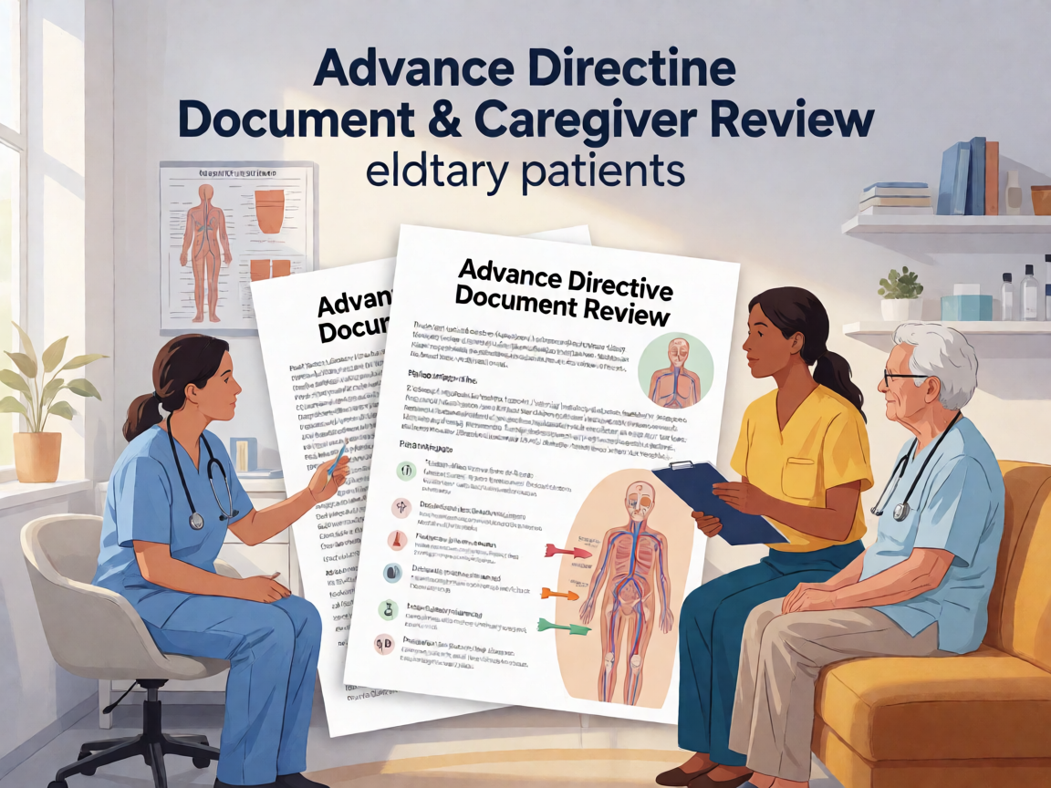 Senior health guide about Advance Directive Documents - medical illustration