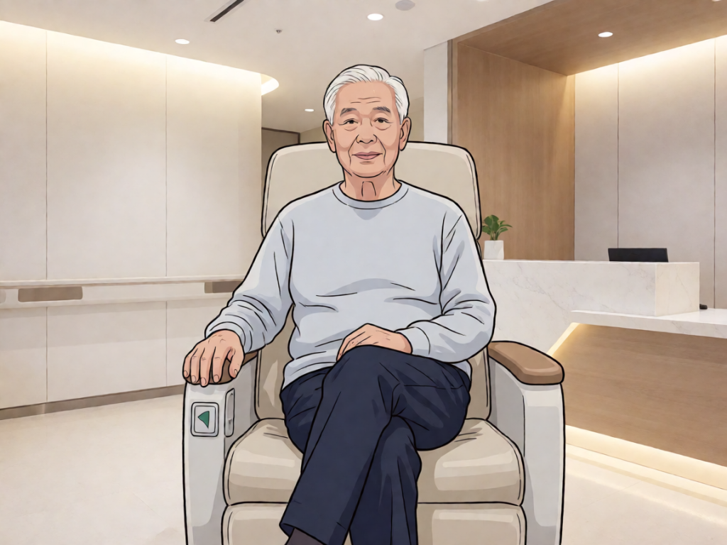 Senior health guide about Fall Risk Screening - medical illustration