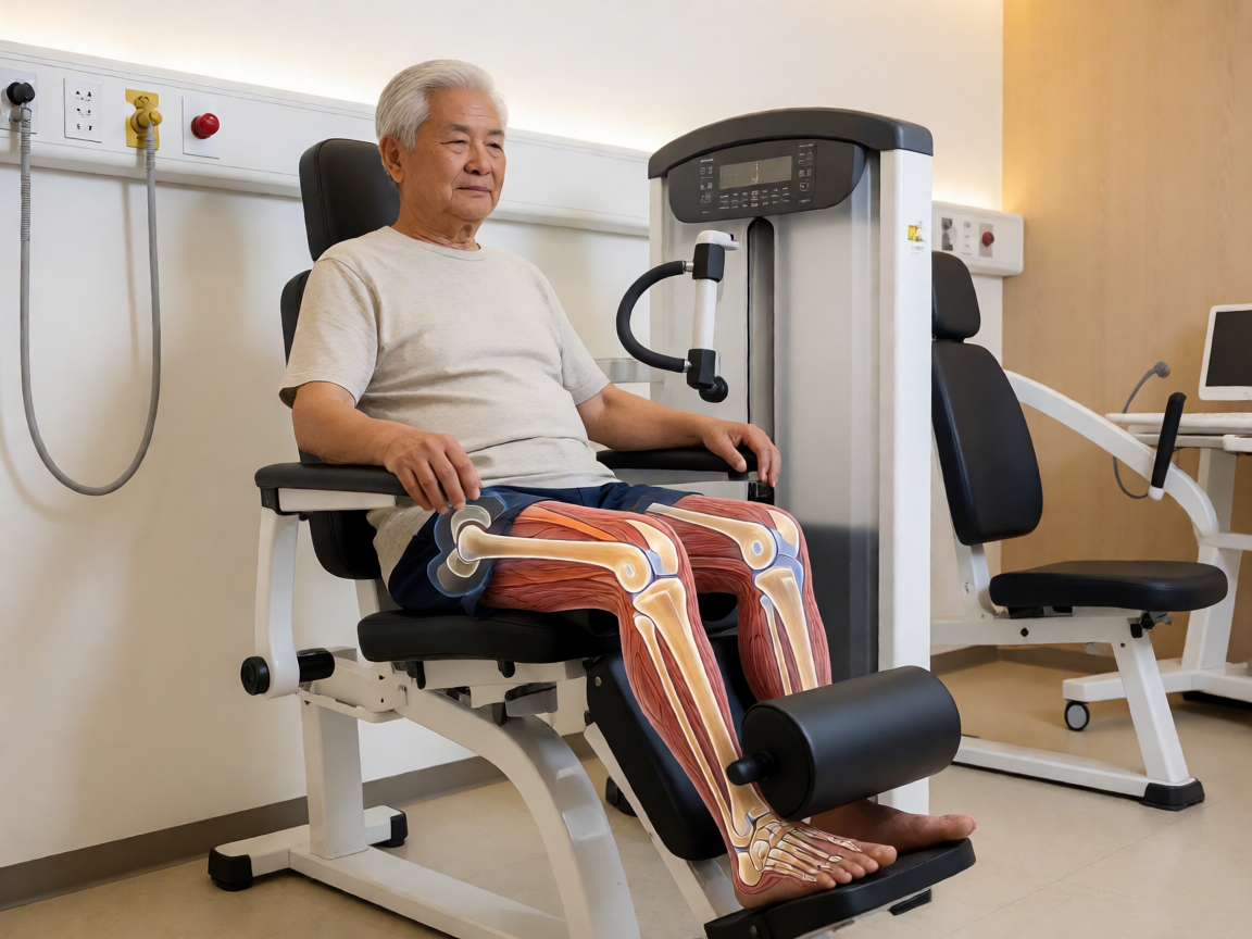 Senior health guide about Chair-Based Leg Extensions - medical illustration